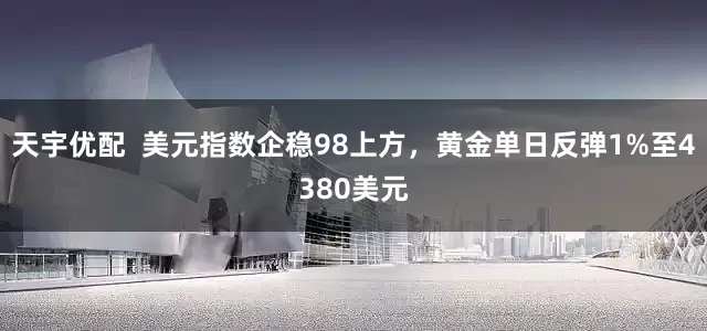 天宇优配  美元指数企稳98上方，黄金单日反弹1%至4380美元