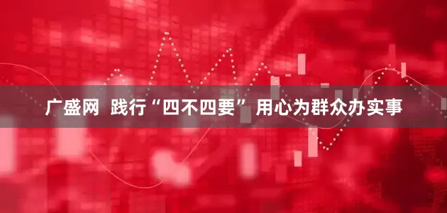 广盛网  践行“四不四要” 用心为群众办实事